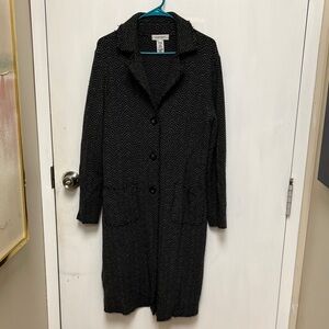Nine West Gray Patterned Sweater Coat